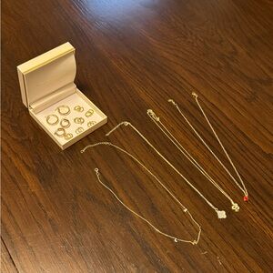 Gold necklace and earrings bundle